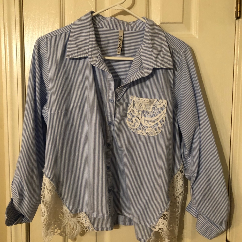 Blue striped blouse